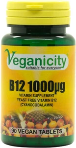 Veganicity B12 1000µg : Heart Health Supplement - 90 Tabs - Picture 1 of 3