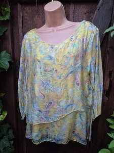 Ladies Silk Blouse Size 14 16 - Picture 1 of 14
