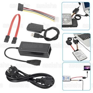 USB2.0 auf SATA IDE 2,5" 3,5 Konverter Adapter für Festplatten SSD HDD Laufwerke - Bild 1 von 12