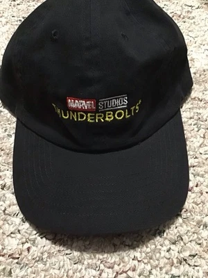 Marvel Studios Thunderbolts Hat Cap Strap Back One Size Black Embroidered Mens - Image 1 of 2
