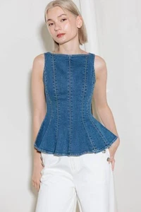 TOP denim ENDURING SPARK BLUE - Imagen 1 de 8
