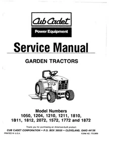 Cub Cadet Service Manual#772-3899 - Picture 1 of 2