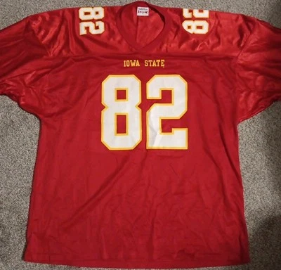 Vtg Iowa State Cyclones Jersey #82 XL IZAW NCAA Football Red *Oversized Read*  - Image 1 of 4