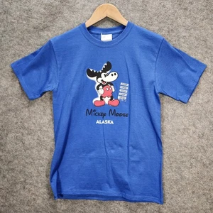 T-shirt Topolino Alce Alaska Youth L 14/16 blu retrò Y2K Disney parodia maglietta NUOVA - Foto 1 di 9
