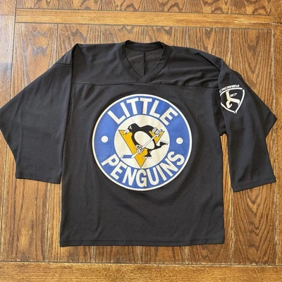 Camiseta deportiva de hockey CCM Little Penguins NHL juvenil grande XL Sidney Crosby tejido al aire Foto 1 de 4