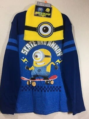 Minion Despicable Me, Shirt & Beanie Combo Boys 2 Piece, Blue Yellow, Skate - Image 1 of 4