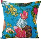Pillow Cases Kantha Cushion Cover Vintage Cotton Boho Cushion 16X16Inch Set Of 2