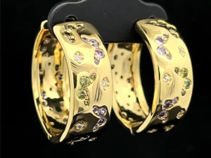 CREOLEN GELBVERGOLDET MIT ZIRKONIA SCHMUCKJAGD - Bild 1 von 3