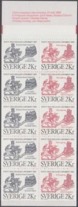 SWEDEN Sc #1539a MNH BOOKLET of 10 - 5 EACH x 2 STAMPS - 900th ANN LAND GRANT - Picture 1 of 1