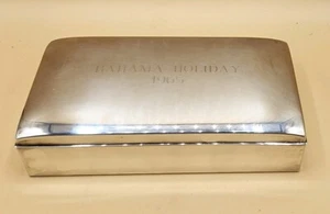Caja de joyería vintage POOLE PLATE CO. 1899 ""Bahama Holiday 1965" revestimiento de madera excelente en excelente condición - Imagen 1 de 17