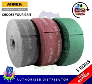Mirka Mirlon Abrasive Finishing Preparation Roll x 5 - Choose Red, Grey or Green - Picture 1 of 11