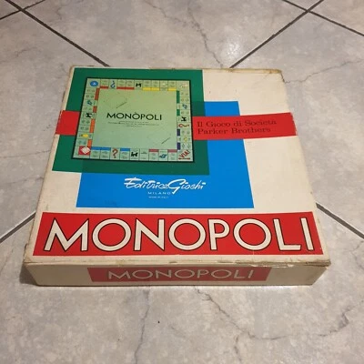 Monopoli -Edizione EG Vintage Originale anni 70 Scatola Quadrata Scritta Corsivo - Immagine 1 di 4