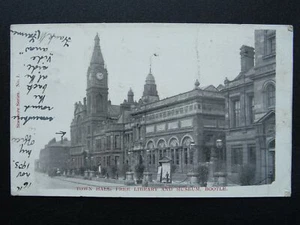 Liverpool BOOTLE Rathaus, freie Bibliothek & Museum um 1903 UB Postkarte von Stanmore - Bild 1 von 2