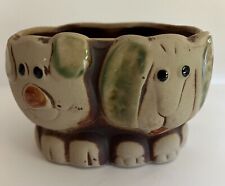 Dog and Pig Clay Pottery Planter Accent Glaze