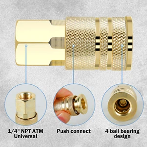 5Pcs Air Coupler and Plug Kit 300PSI Max 1/4inch NPT Quick Connect Air CaafX - Picture 1 of 11