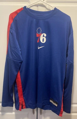 Philadelphia 76ers Nike  Dri-Fit Long Sleeve Shooting Shirt Player Issued Sz:M Cover