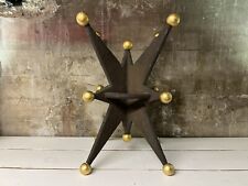ITALIAN BRUTALIST STARBURST TABLE Gold Ball Ends 1970s Vintage MCM Resin Console