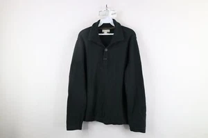 Vtg Banana Republic Mens Medium Angora Cashmere Blend Knit Henley Sweater Green - Picture 1 of 9