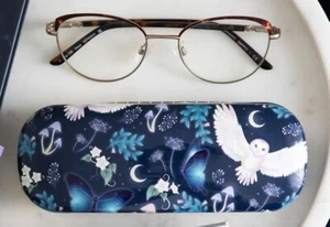 Moonlight Flight glasses case, hard cover case, Owl - Picture 1 of 3
