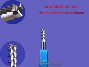 6 mm Tres flautas HSS Terminal Molino Cortador CNC Router Broca Herramienta de Corte de Aluminio 15 mm - Imagen 1 de 1