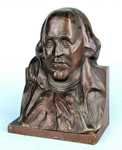 BENJAMIN FRANKLIN SUJETALIBROS BRONCE TOPE DE PUERTA BARNHART & SPINDLER J.C. EWELL AÑOS 20 - Imagen 1 de 9