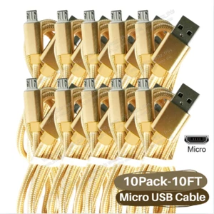 10Pack Micro USB Charger Fast Charging Cord Cable For Samsung Android Phone Lot - Picture 1 of 14