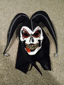 Fun World-RARE-Unisex Joker/Skeleton Mask Adult Black Red White - Picture 1 of 7