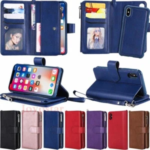 For iPhone 11 Pro Max XS XR 8 7 6s Magnetic Detachable Wallet Leather Case Cover - Picture 1 of 49
