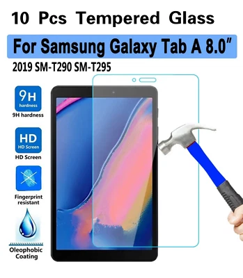 10Pcs Tempered Glass Screen Protector For Samsung Galaxy Tab A 8.0 SM-T290/T295 - Image 1 of 4