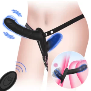 Strap On Dildo Harness with 2 Removeable Realistic Womens Sex Toys Wearable Anal - Picture 1 of 7