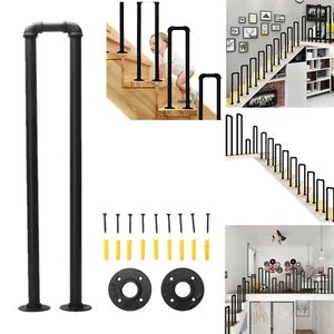 U-Shaped Iron Handrail for Stair, Indoor Outdoor Safety Non-Slip Support Railing - Picture 1 of 12