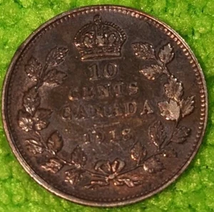 1918 10 CENTS CANADA KEY DATE VERY NICE CONDITION TERRIFIC TONES SPECIMEN LIKE - Bild 1 von 6