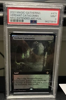 2021 MTG MH2 Verdant Catacombs #479 Foil Extended Art PSA 9 - Image 1 of 2