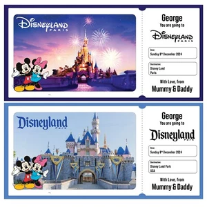 STATIONARY_STATION Disneyland Ticket Personalised Birthday Gift Reveal Disney World Ticket Holiday