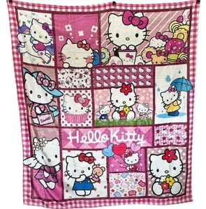 Hello Kitty Blanket Throw 50x60 Pink Sanrio Characters Hearts Cupcakes Flowers - Picture 1 of 2