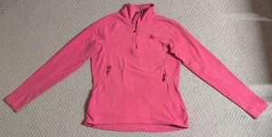 Adidas Womens Medium Pink 100% Polyester 1/4 Zip Outdoor Fleece Sweatshirt 25 - Picture 1 of 16