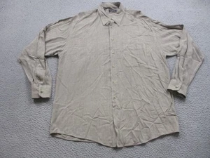 Gitman Bros Shirt Mens Large Brown Button Up Long Sleeve 100% Rayon Lightweight - Picture 1 of 16