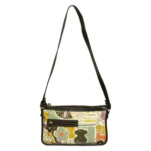 Auténtico TOUS - Bolso de Hombro de Cuero Multi Lona Marrón Oscuro Crema - Imagen 1 de 8