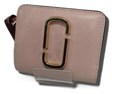 MARC JACOBS Rosa x Beige Compacto Cartera Cartera Auténtico 3733 - Imagen 1 de 4