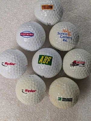 Collectable Logo Golf Balls 8 Transportation Logos Rare Multiple Brands  - Image 1 of 4