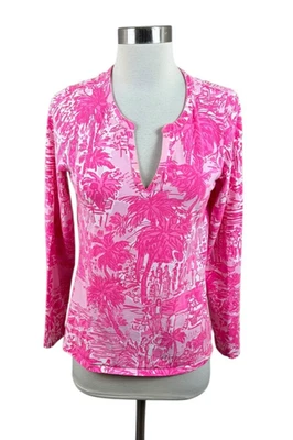 Top Estampado Lilly Pulitzer Kayleigh Rosa Paraíso Talla S Playa Costera Foto 1 de 4