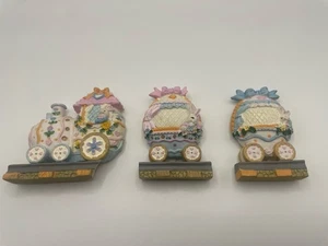 Lote De 3 Imanes Cerámicos Tren Conejo De Pascua Años 80 De Colección - Imagen 1 de 5