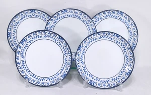 LOT of 5 Corelle Portofino Lunch Plates Italian Coast Blue White 8 1/2" - Picture 1 of 7