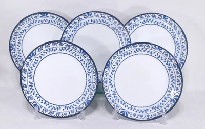LOT of 5 Corelle Portofino Lunch Plates Italian Coast Blue White 8 1/2" - Image 1 of 4