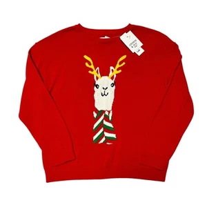 NWT Crown & Ivy Holiday Llama Sweater Size 7 - Picture 1 of 6