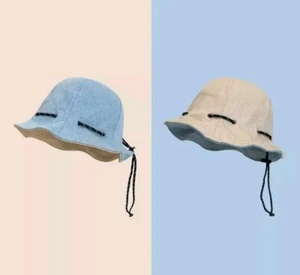 Protection Panama Hat Drawstring Bucket cap Fisherman Hat Korean Style Sun Hat - Picture 1 of 6
