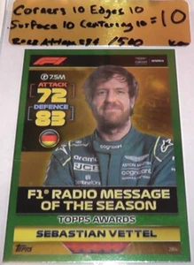 2022 Topps Turbo Attax Formula 1 Sebastian Vettel Grade 10 Card #284 Green /500 - Picture 1 of 9