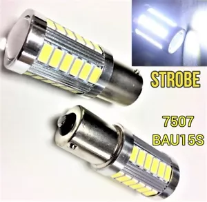 Strobe 7507 BAU15S PY21W 33SMD LED 150° White Front Turn Signal M1 MAR - Picture 1 of 2