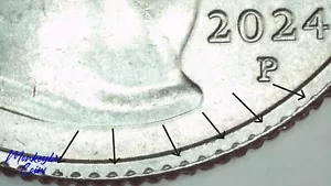 2024 P Patsy Takemoto Mink Quarter - Obverse Collar Clash - Rare Mint Error - Bild 1 von 6