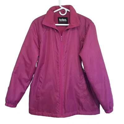 TOTES Mujer Frambuesa Abrigo Chaqueta Cortavientos Forrado de Vellón Bolsillos Pequeños Foto 1 de 4